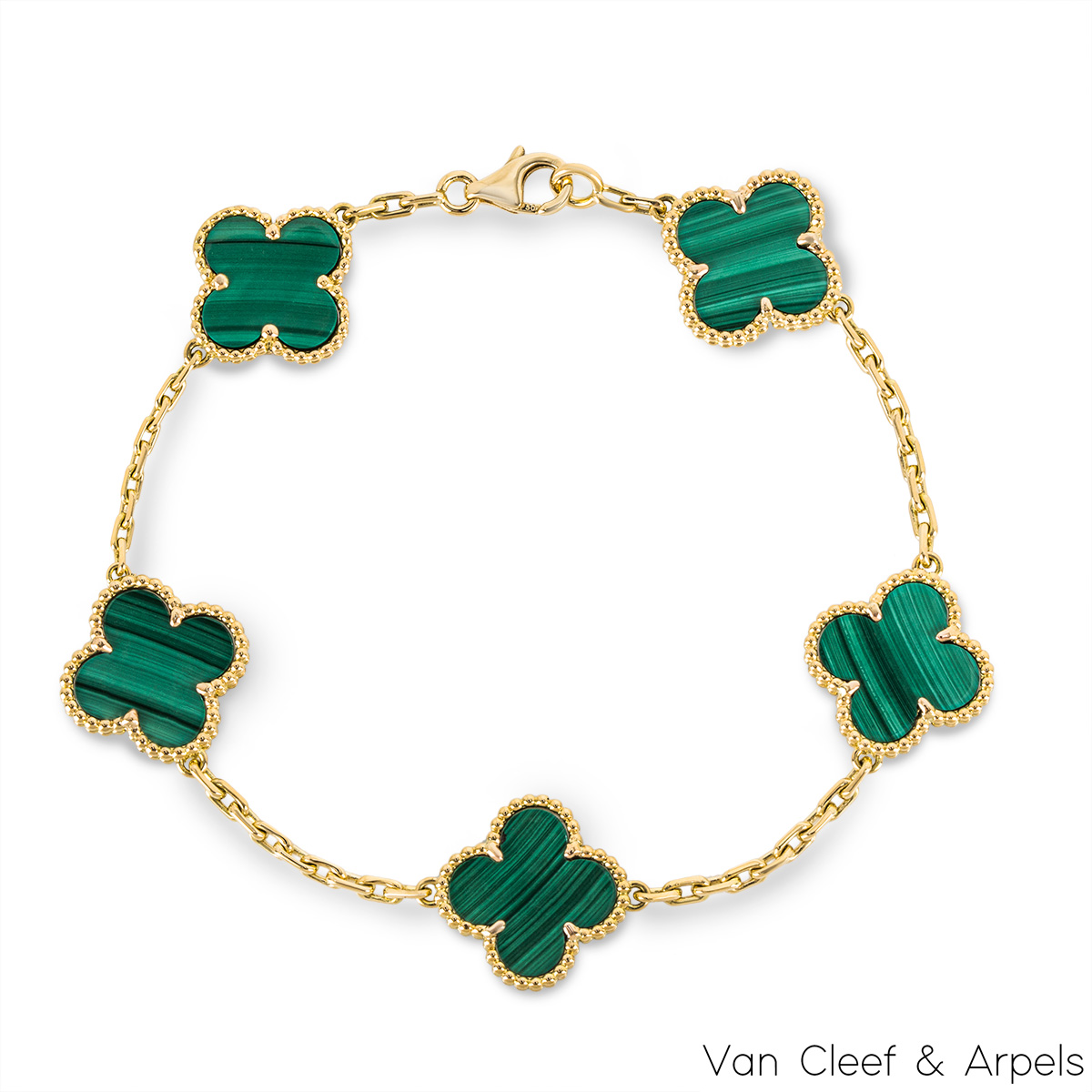 Van Cleef & Arpels Malachite Vintage Alhambra Bracelet VCARL80900